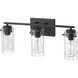 Serena 3 Light 21.5 inch Matte Black Vanity Light Wall Light